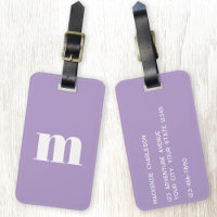 Modern Monogram Initial Lilac Lila