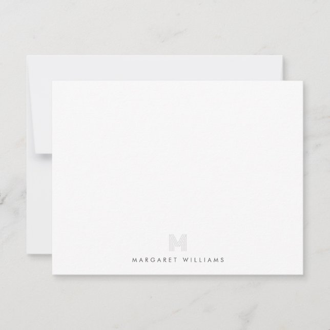 Modern Monogram Initial Personalisiert Mitteilungskarte (Vorderseite)