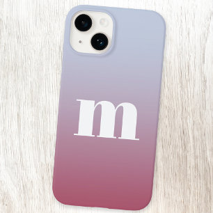 Modern Monogram Initial Pink Blue Gradient Case-Mate iPhone 14 Hülle
