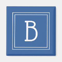Modern Monogram Letter Initial Template Royal Blue