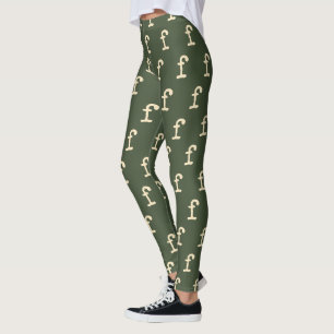 Modern Monogram Letter Schreibwriter Typografy Gre Leggings