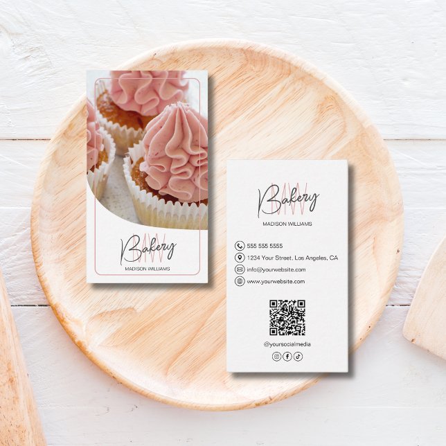 Modern Monogram Logo Bakery Visitenkarte (Create your own monogram logo, replace with your initials, name or text to match your business.)