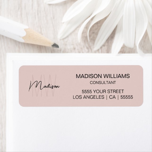Modern Monogram Logo Blush Pink Berateradresse (Insitu)