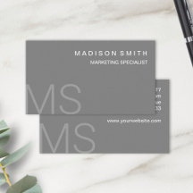 Modern Monogram Minimalist Grau Professional