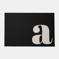 Modern Monogram Minimalistisch Bold Black Entryway