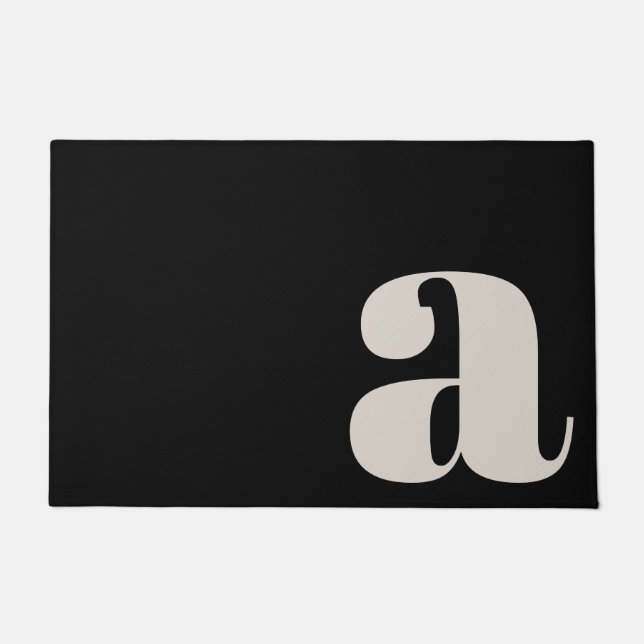 Modern Monogram Minimalistisch Bold Black Entryway Fußmatte (Vorderseite)
