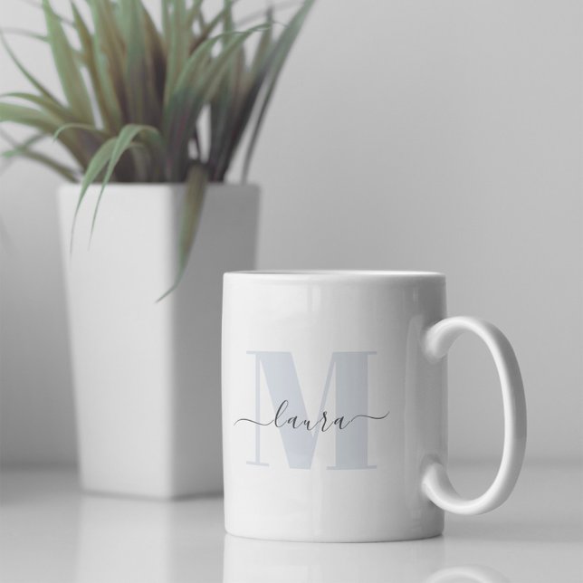 Modern Monogram Name Einfach benutzerdefiniert Kaffeetasse (Simple monogram coffee mug)
