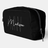 Modern Monogram Name Script Schwarz-weiß