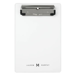 Modern Monogram Name Typografy Mini Clipboard Klemmbrett