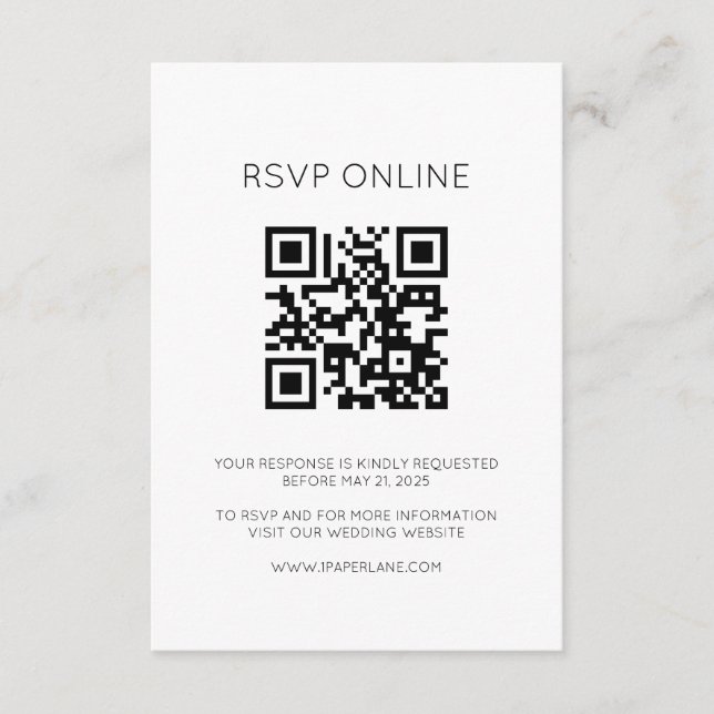 Modern Monogram Online RSVP Card Begleitkarte (Vorderseite)