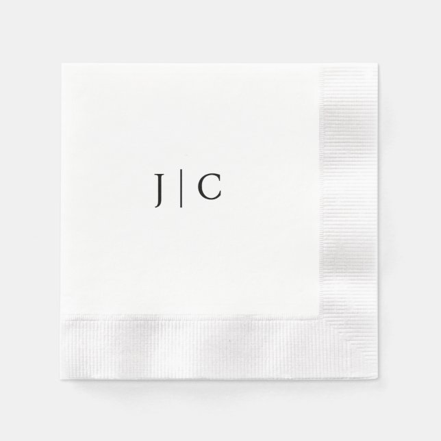 Modern Monogram Paper Napkin | ZUNEHMEND Serviette (Vorderseite)