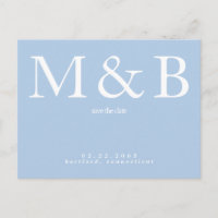 Modern Monogram Peacock Blue Save the Date