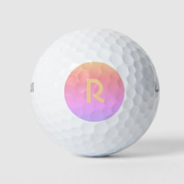 Modern Monogram Pink Lilac Peach Golfball