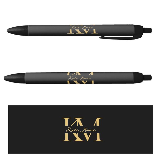 Modern Monogram Professional Black Gold Marketing Kugelschreiber (Modern Monogram Professional Black Gold Marketing Pen)