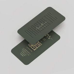 Modern Monogram Prosthetist Orthotist Dark Green Visitenkarte