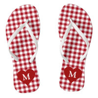 Modern Monogram Red Gingham Check