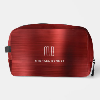 Modern Monogram Red Waschbeutel