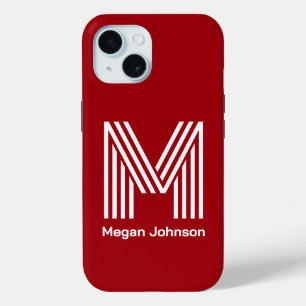 Modern Monogram Rot Case-Mate iPhone Hülle