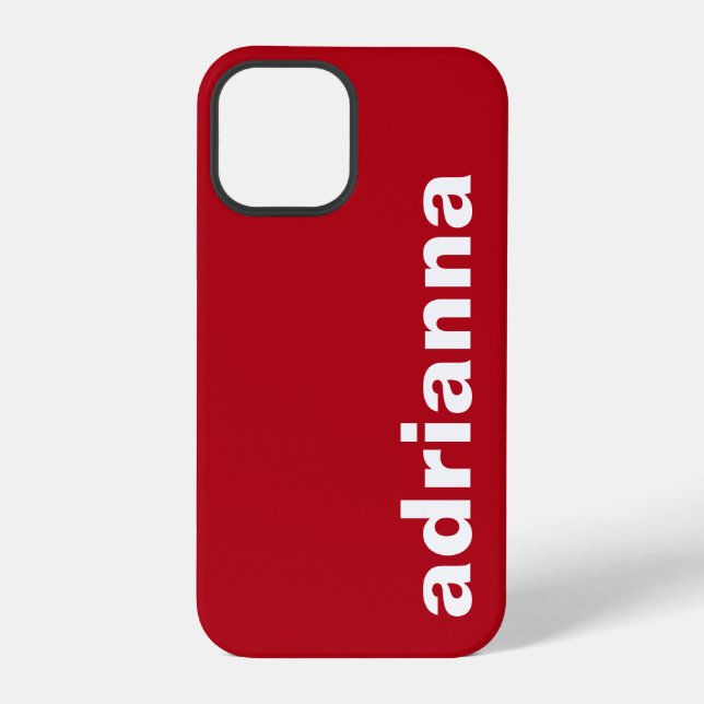 Modern Monogram Rot iPhone Hülle (Rückseite)