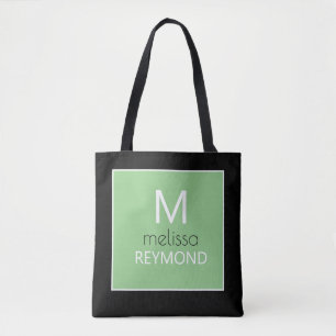 modern monogram sage green black