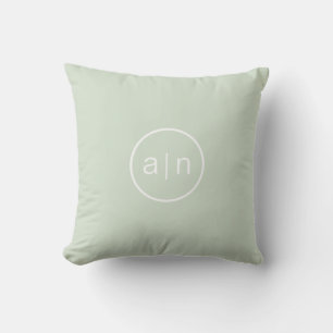 Modern Monogram Sage Green Kissen