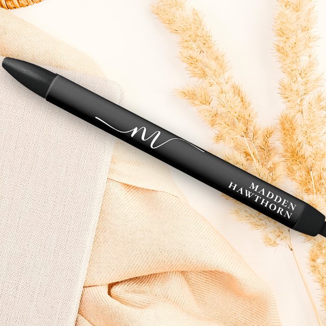 Modern Monogram Script Calligrafy Initial Name Kugelschreiber (Von Creator hochgeladen)