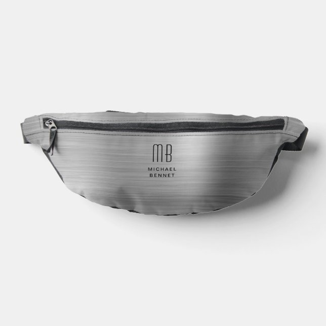 Modern Monogram Silber Grau Bauchtasche (Ablage )