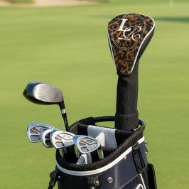 Modern Monogram Tortoise Shell Print Golf Headcover