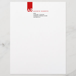 Modern monogram White Clean Top Letterhead Briefkopf