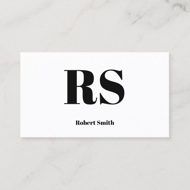 Modern Monogram White Visitenkarte (Vorderseite)