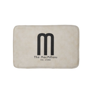 Modern Monogram Your Name "Create your own" Badematte