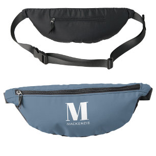 Modern Monogramm Anfangsname Dusty Blue Bauchtasche