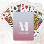 Modern Monogramm Anfangsname Pink Blue Gradient Spielkarten<br><div class="desc">Moderne Typografie minimalistisch monogramm Initialname Design,  die geändert werden können,  um personalisieren. Weiß auf einem rosa bis blass blauen Farbverlauf Hintergrund.</div>