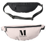 Modern Monogramm Anfangsname Rosa Bauchtasche<br><div class="desc">Moderne Typografie minimalistisch Monogramm Initialdesign,  das zu personalisieren geändert werden kann.</div>