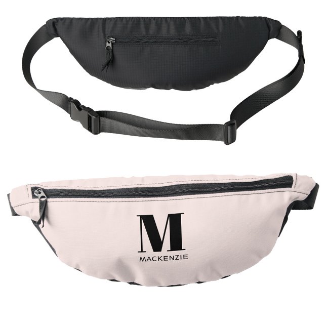 Modern Monogramm Anfangsname Rosa Bauchtasche (Simple monogram initial name personalized blush pink fanny pack bag)