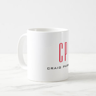 Modern Monogramm Beruflicher Schlichter Minimalist Kaffeetasse