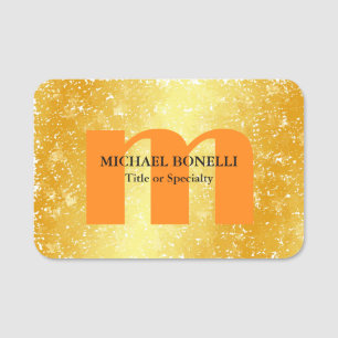 Modern monogramm erste berufliche Goldfarbe Namensschild