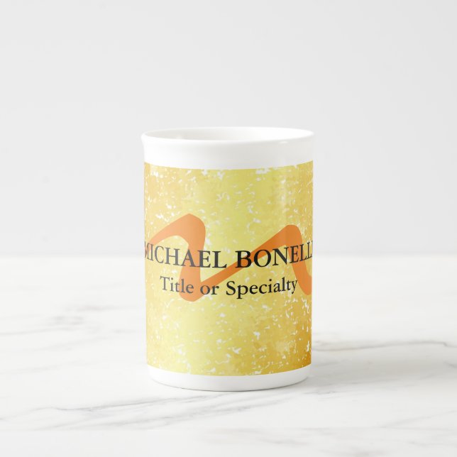 Modern monogramm erste berufliche Goldfarbe Prozellantasse (Vorderseite)