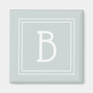 Modern Monogramm Letter Initial Template Chic Gree Magnet