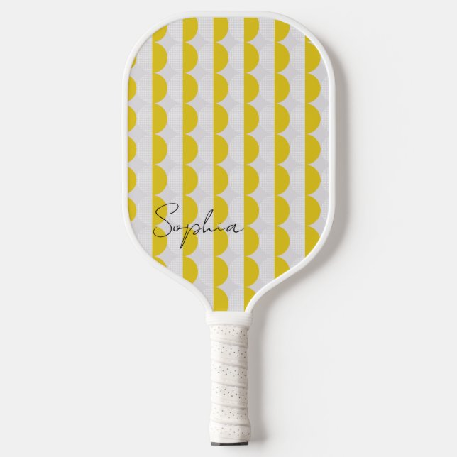 Modern-Monogramm-Muster Pickleball Schläger (Vorderseite)
