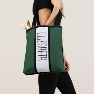 Modern Monogramm Name Trendgrün Schwarz-weiß