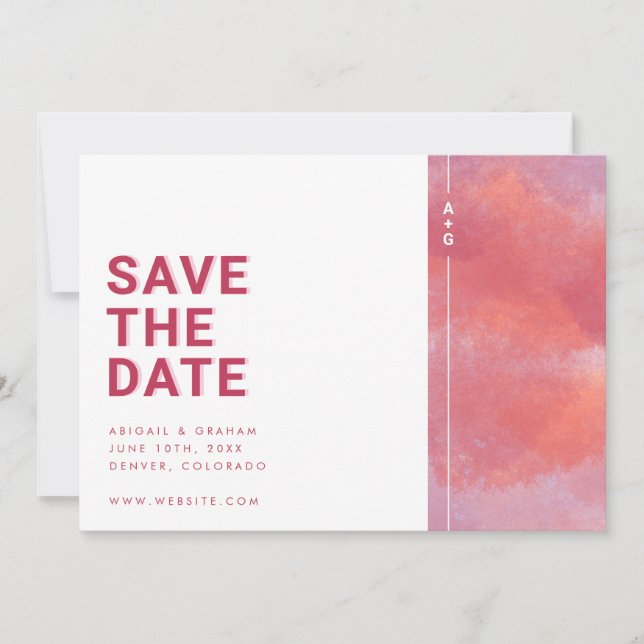 Modern Monogramm Save the Date (Vorderseite)
