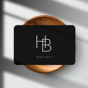 Modern, Monogramm, schwarz Visitenkarte