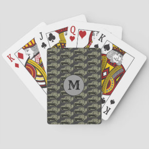 Modern Monogramm Vintage Car Men Gift Spielkarten