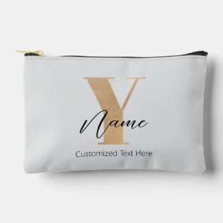 Modern Monogrammed Initial Y & Name Personalized Zubehörtasche
