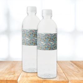 Modern Monster Truck Birthday Watercolor Blau Wasserflaschenetikett