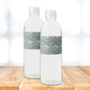 Modern Monster Truck Birthday Watercolor Blau Wasserflaschenetikett