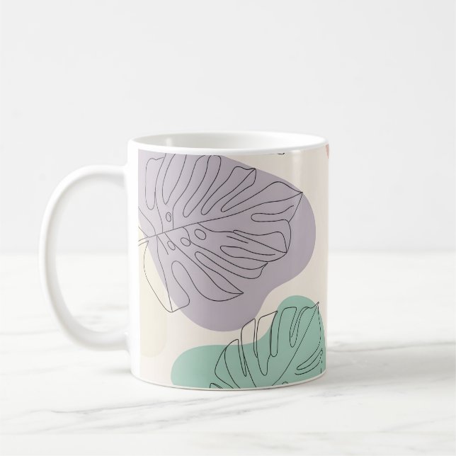 Modern Monstera Leaf Muster Kaffeetasse (Links)
