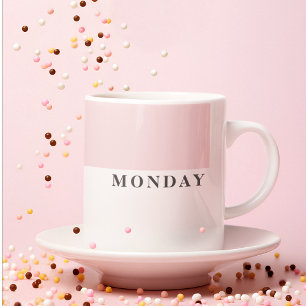 Modern Montag Schwarze Linie Lustiger Spruch Tasse