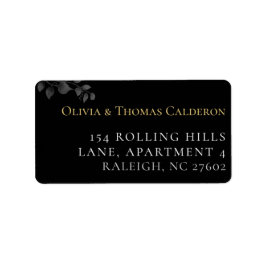 Modern Moody Black Wedding Return Address Label Adressaufkleber